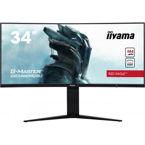 Monitor LED Curbat IIyama G-MASTER GB3466WQSU-B1, 34inch, 3440x1440, 1ms, Black