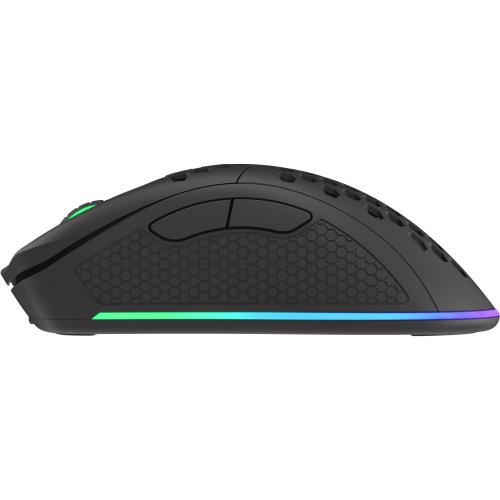 Mouse Optic Genesis Natec Zircon 550, RGB LED, USB Wireless, Black