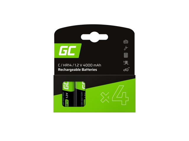 Green Cell Batteries 4x C R14 HR14 Ni-MH 1.2V 4000mAh