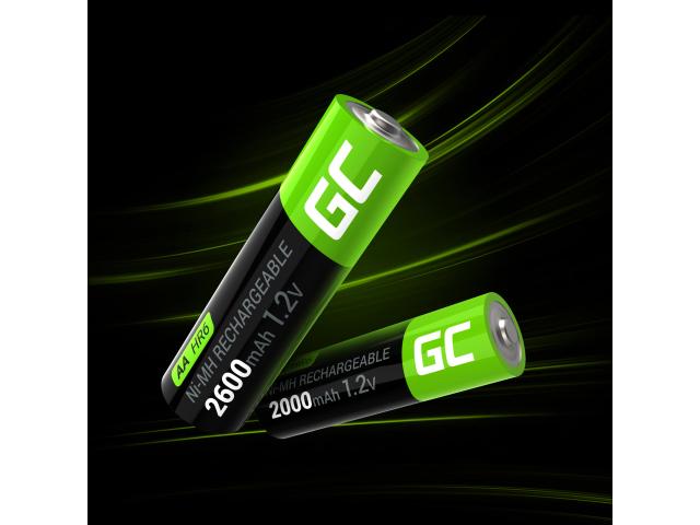 Green Cell Rechargeable Batteries 2x AA HR6 2600mAh