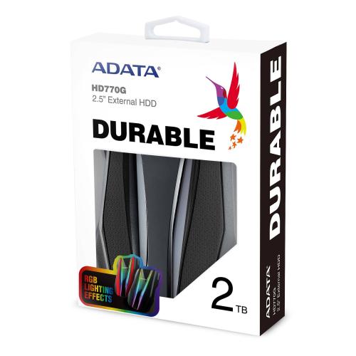 Hard disk portabil A-Data HD770G 2TB, USB 3.1, 2.5inch, Black