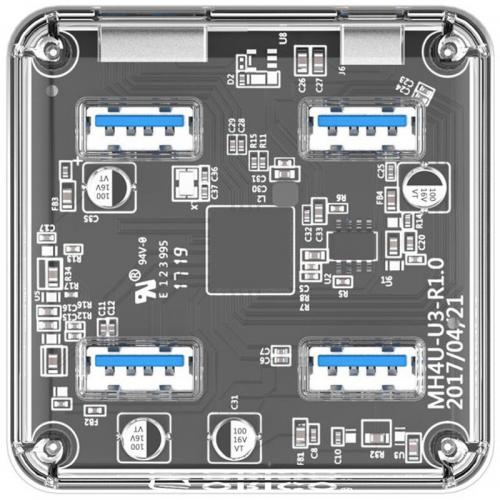 Hub USB Orico MH4U, 4x USB 3.2 Gen 1, Transparent