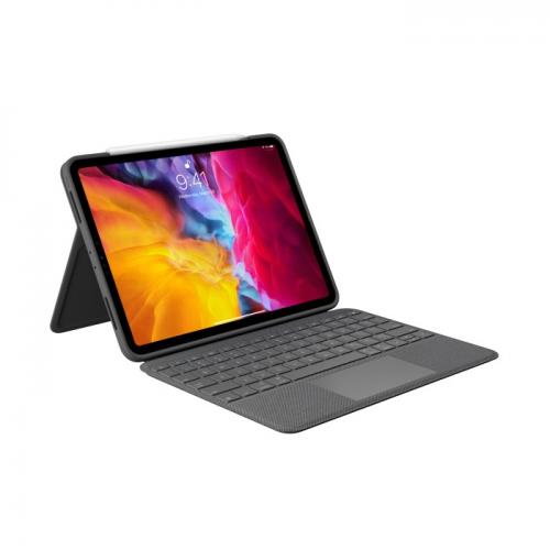 Husa/Stand Logitech Folio Touch cu tastatura pentru tableta iPad Pro de 11inch, Layout ES, Grey