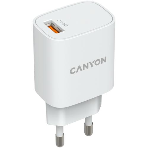 Incarcator retea Canyon CNE-CHA18W, 1x USB, 3A, White