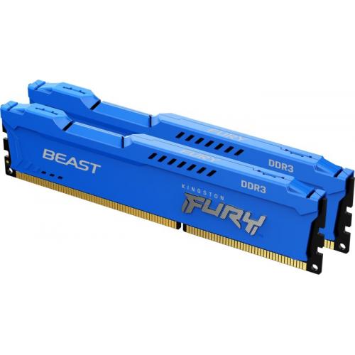 Kit Memorie Kingston Fury Beast Blue, 8GB, DDR3-1600, CL10, Dual Channel