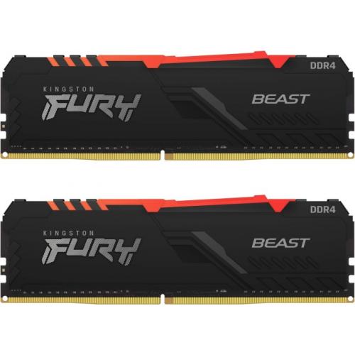 Kit Memorie Kingston FURY Beast RGB 32GB, DDR4-3000Mhz, CL16, Dual Channel