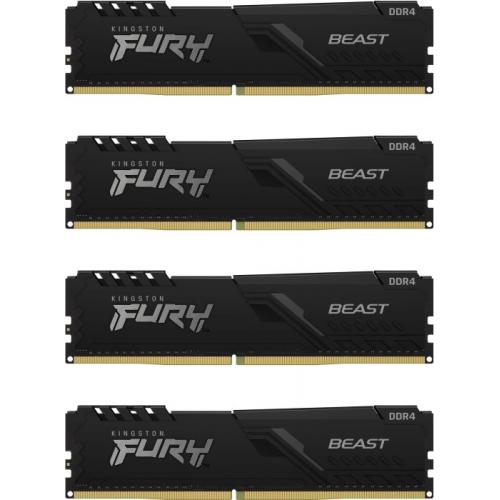 Kit memorie Kingston FURY Beast 64GB, DDR4-3600MHz, CL18, Quad Channel