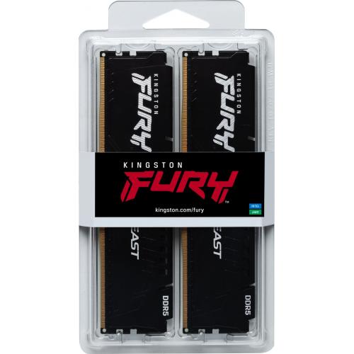 Kit Memory Kingston Fury Beast Black AMD EXPO/Intel XMP 3.0, 16GB, DDR5-5200MHz, CL36, Dual Channel