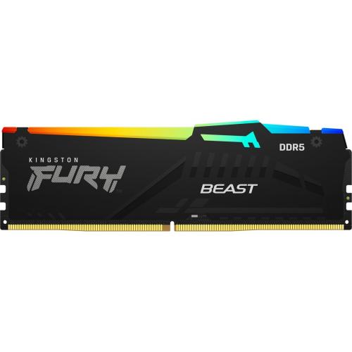 Kit Memorie Kingston Fury Beast RGB Black Intel XMP 3.0, 128GB, DDR5-5600MHz, CL40, Quad Channel