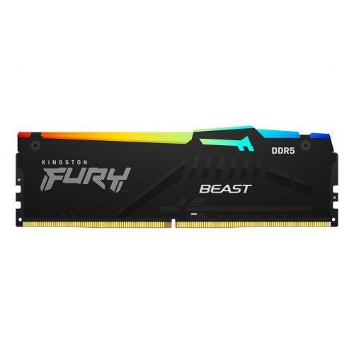 Kit Memorie Kingston Fury Beast RGB AMD EXPO/Intel XMP 3.0, 32GB, DDR5-6000MHz, CL30, Dual Channel