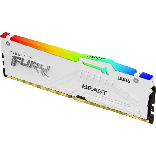 Memorie Kingston Fury Beast White RGB Intel XMP 3.0/AMD EXPO, 32GB, DDR5-6000Mhz, CL30