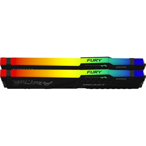 Kit Memorie Kingston Fury Beast RGB Intel XMP 3.0, 64GB, DDR5-6400MHz, CL32, Dual Channel