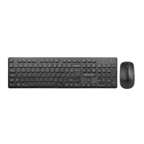 Kit Wireless Delux KA150G - Tastatura, USB, Black + Mouse Optic KA150G, USB, Black