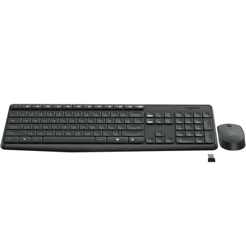 Kit Wireless Logitech MK235 - Tastatura, USB, Layout Belgia, Grey + Mouse Optic, USB, Grey