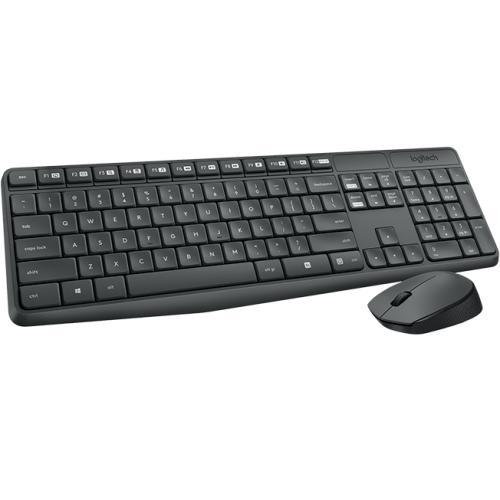 Kit Wireless Logitech MK235 - Tastatura, USB, Layout Bulgaria, Grey + Mouse Optic, USB, Grey