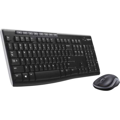 Kit Wireless Logitech MK270 - Tastatura, USB, Layout Belgia, Black + Mouse Optic, USB, Black