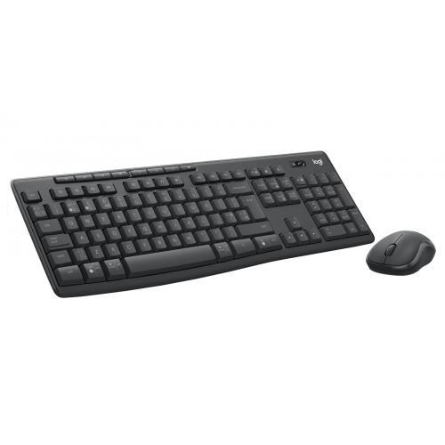 Kit Wireless Logitech MK370 Combo for Business - Tastatura, USB Wireless/Bluetooth, Layout US, Graphite + Mouse Optic, USB Wireless/Bluetooth, Graphite