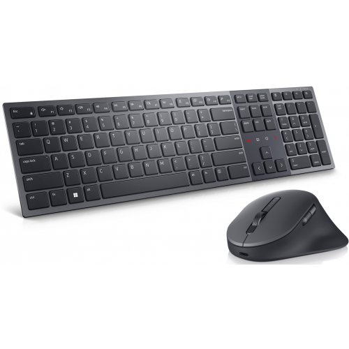 Kit Wireless Tastatura Dell Premier Collaboration KM900, USB Wireless/Bluetooth, Layout UK, Graphite + Mouse Optic, USB Wireless/Bluetooth, Graphite