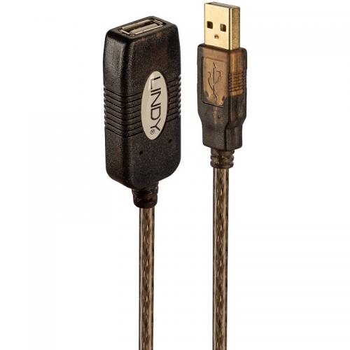 Cablu Lindy LY-42631, USB 2.0 Male - USB 2.0 Female, 20m, Brown