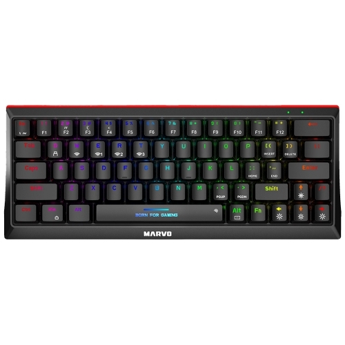 Tastatura Marvo KG962W, RGB LED, USB-C/USB Wireless/Bluetooth, Black