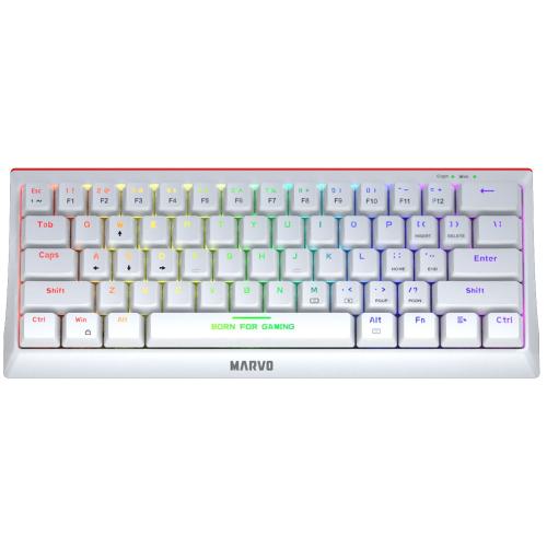 Tastatura Marvo KG962WH, Rainbow LED, USB, White