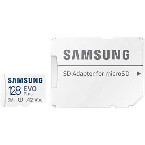 Memory Card microSDXC Samsung EVO Plus (2024) 128GB, Class 10, UHS-I U3, V10, A2 + Adaptor SD