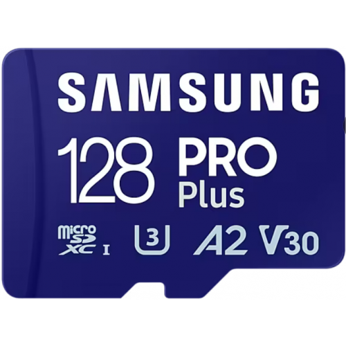 Memory Card microSDXC Samsung PRO Plus MB-MD128SB/WW 128GB, Class 10, UHS-I U3, V30, A2 + Adaptor USB