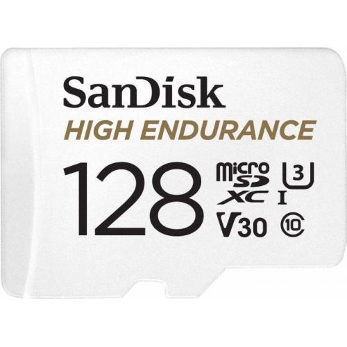 Memory Card microSDXC SanDisk by WD High Endurance 128GB, Class 10, UHS-I U3, V30 + Adaptor SD