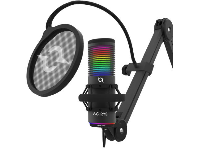 Microfon AQIRYS Galileo, RGB LED, Black