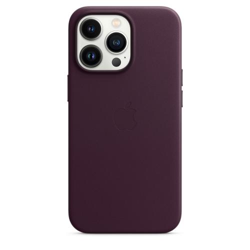 Protectie pentru spate Apple MagSafe Leather pentru iPhone 13 Pro, Dark Cherry