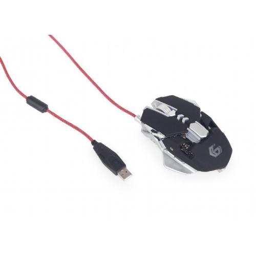 Mouse Optic Gembird, MUSG-05, RGB LED, USB, Black-White 