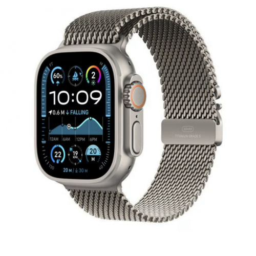 Curea SmartWatch Apple MXKC3ZM/A, 49mm, Natural Titanium Milanese Loop/Small