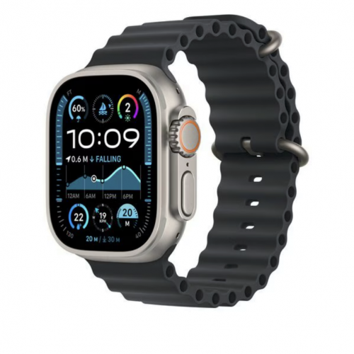 Curea SmartWatch Apple MXTM3ZM/A, 49mm, Black Ocean Band Extension Natural Titanium Finish