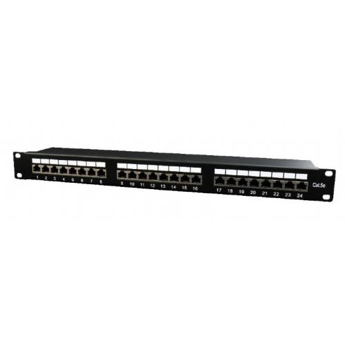 Patch Panel Gembird NPP-C524-002, 19inch, 1U, 24 porturi, Cat5e, UTP, Black