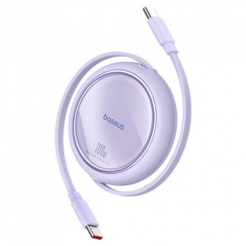 Cablu de date Baseus Free2Pull Mini, USB-C male - USB-C male, 1m, Purple