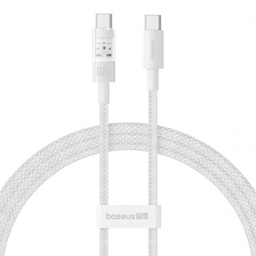 Cablu de date Baseus Gem, USB-C male - USB-C male, 1m, White