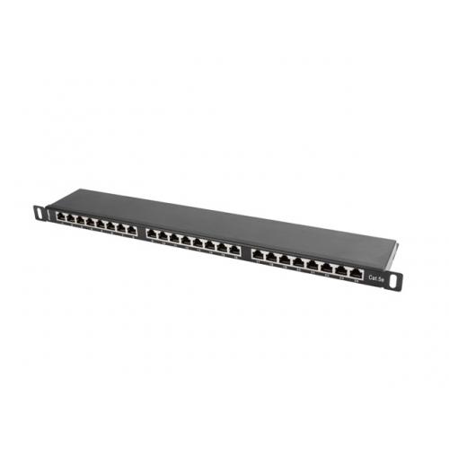 Patch Panel Lanberg PPS5-0024-B, 19inch, 0.5U, 24 porturi, Cat5e, FTP, Black