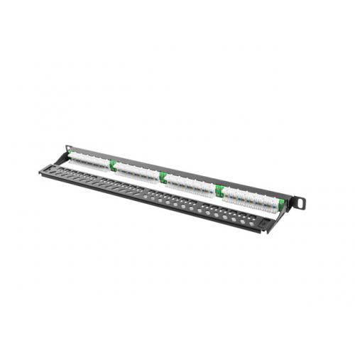 Patch Panel Lanberg PPU5-0024-B, 19inch, 0.5U, 24 porturi, Cat5e, UTP, Black