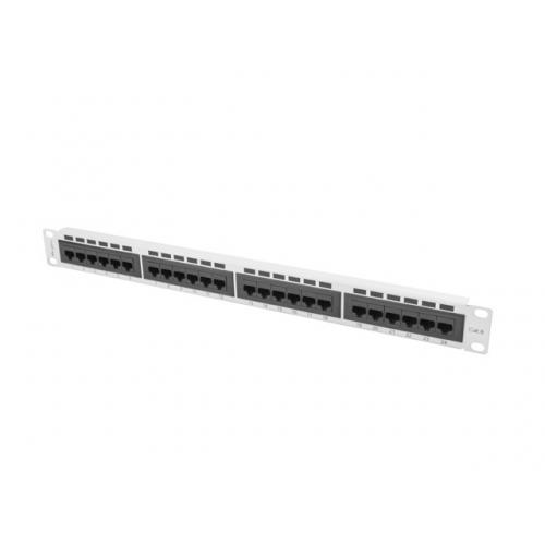 Patch Panel Landberg PPU6-1024-S, 19inch, 1U, 24 porturi, Cat6, UTP, Gray