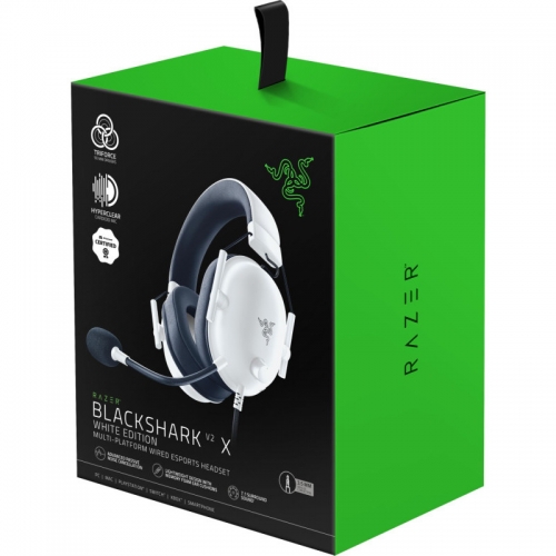 Casti cu micofon Razer BlackShark V2 X, 3.5mm jack, White-Black