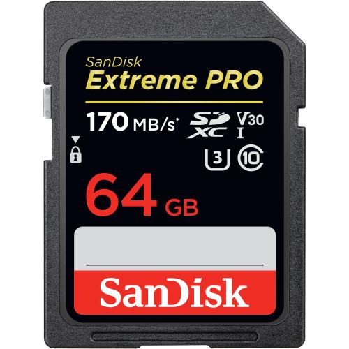 Memory Card SDXC SanDisk by WD Extreme PRO 64GB, Class 10, UHS-I U3, V30