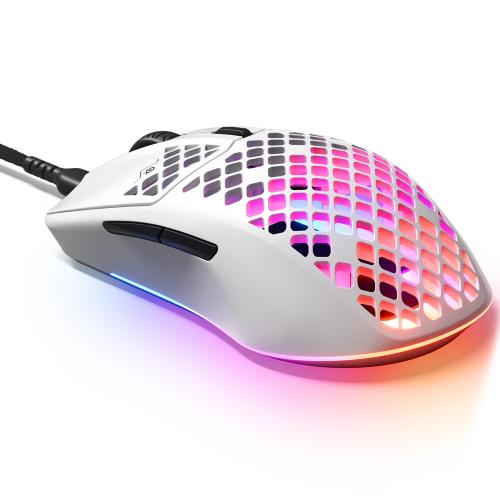 Mouse Optic SteelSeries Aerox 3 2022 Edition Snow, USB, White