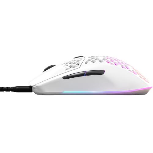 Mouse Optic SteelSeries Aerox 3 2022 Edition Snow, USB, White