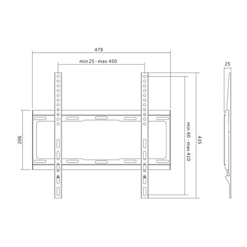 Suport perete LogiLink BP0011, 32-55inch, Black