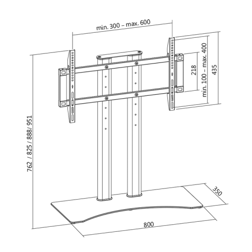 Stand TV LogiLink BP0024, 37–65inch, Black