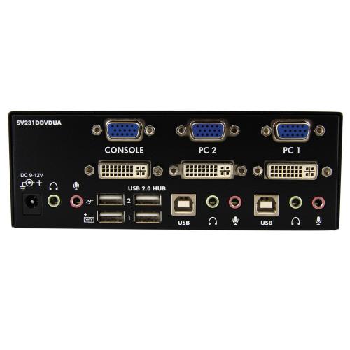 Switch KVM Startech SV231DDVDUA, 2x DVI, 2x VGA