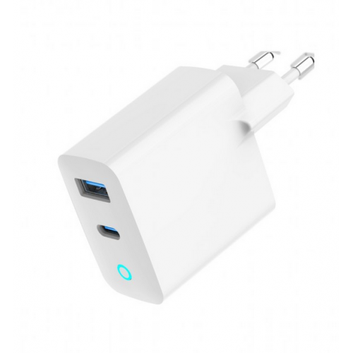 Incarcator retea Gembird TA-UC-PDQC30L-W-01, 1x USB-A, 1x USB-C, White