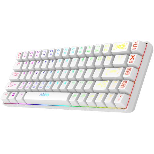 Tastatura AQIRYS Mira, RGB LED, Bluetooth/USB Wireless/USB, White