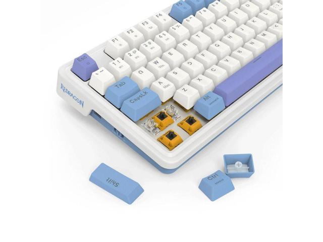 Tastatura Redragon Gloria Pro, RGB LED, USB Wireless/USB/Bluetooth, White-Blue