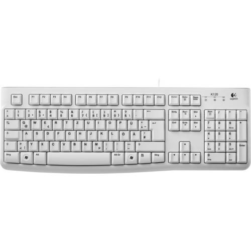 Tastatura Logitech K120, USB, Layout Germana, White